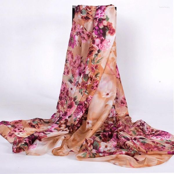 Eşarplar Büyük İpek Eşarp Tasarımı Moda Aksesuarları Kadın Mor Yıldızlar Uzun Sargılar 200 110cm Artı Boyut Sonbahar Kış