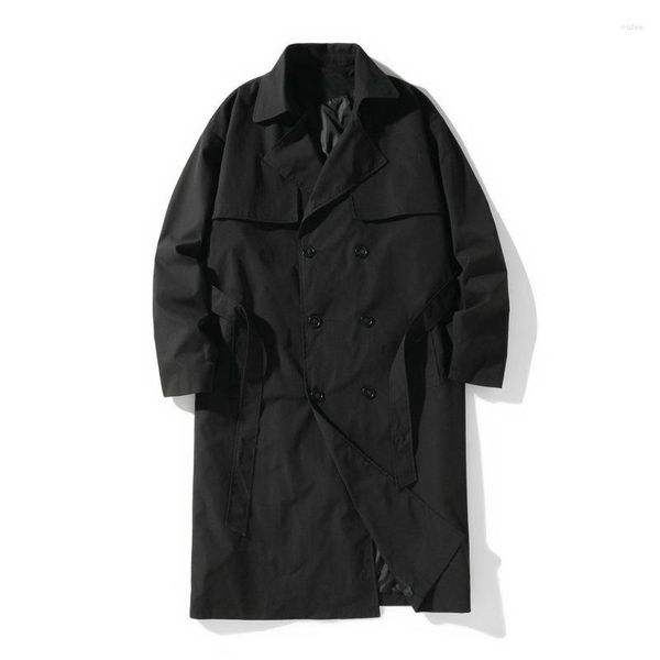 Trench da uomo Primavera e autunno Moda personalizzata Doppiopetto Cappotto classico di media lunghezza di grandi dimensioni