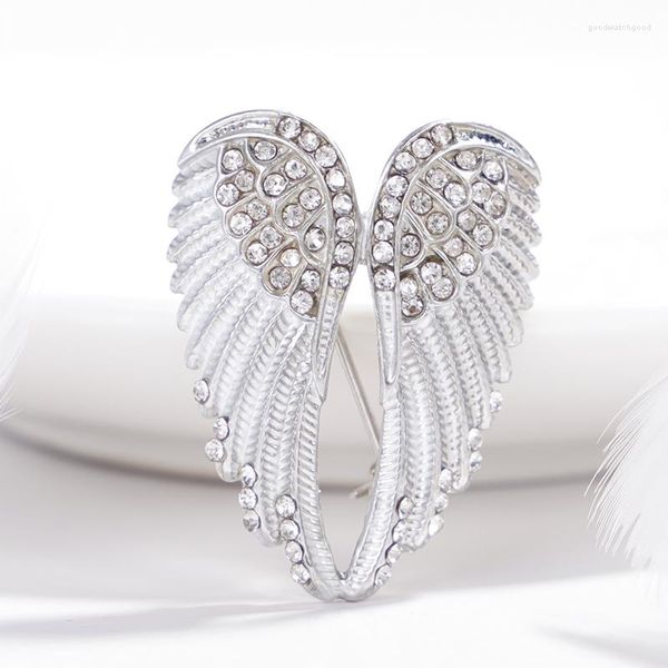 Броши easy Fashion Vintage Crystal Angel Wing Brooch Pins Jewelry Женщины мужская милая эмаль