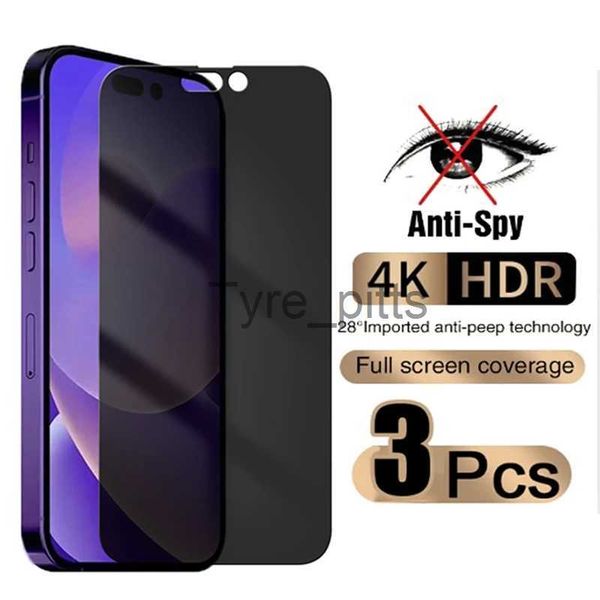 Proteggi schermo per cellulare Full Cover Proteggi schermo anti spia per iPhone 11 12 13 14 PRO MAX Privacy Glass su iPhone 7 8 14 Plus XS Max XR Vetro temperato x0803