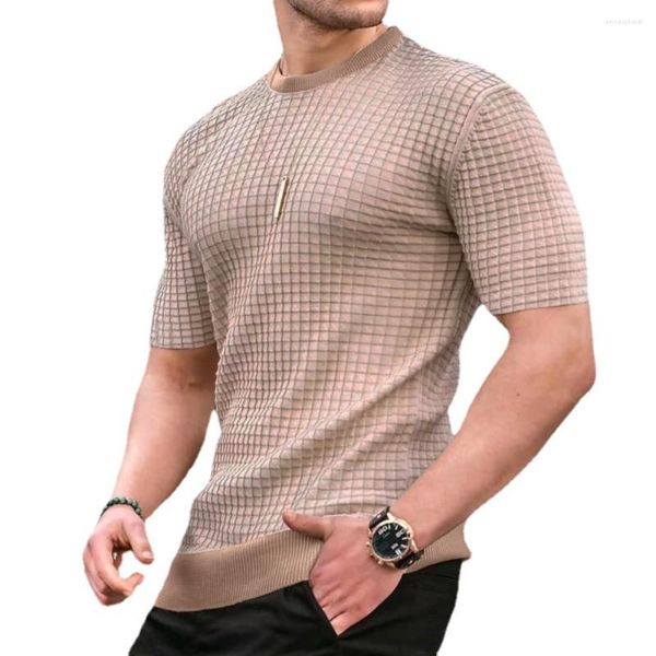 Camisetas masculinas Camisa da moda masculina Roupas casuais Primavera Verão Manga curta Camiseta gola redonda