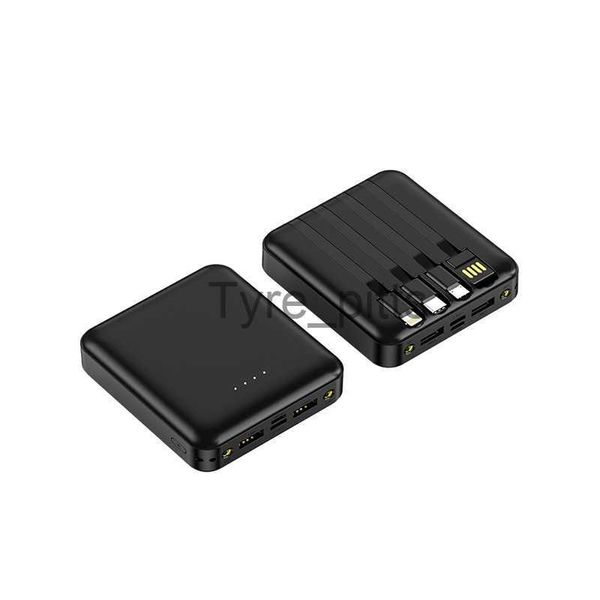 Беспроводные зарядные устройства 10000mah mini Power Bank с Micro USB Тип C Кабельный кабельный банк Power Bank Внешний аккумулятор PowerBank X0803