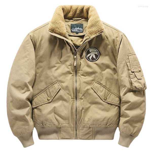 Jaquetas masculinas outono inverno masculinas casacos de gola alta para adultos adolescentes meninos piloto solto outwear