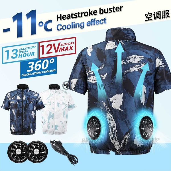 Motosiklet giyim motosiklet fan yeleği kamp yaz usb şarj klima giysileri yüksek sıcaklıkta çalışma buz yeleği fan x0803