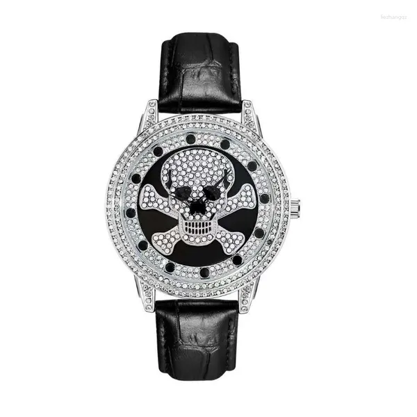 Orologi da polso Orologio da donna Orologio leopardato Quadrante rotante con diamanti Orologio da polso femminile Intarsio con strass Orologio da ragazza da donna Reloj