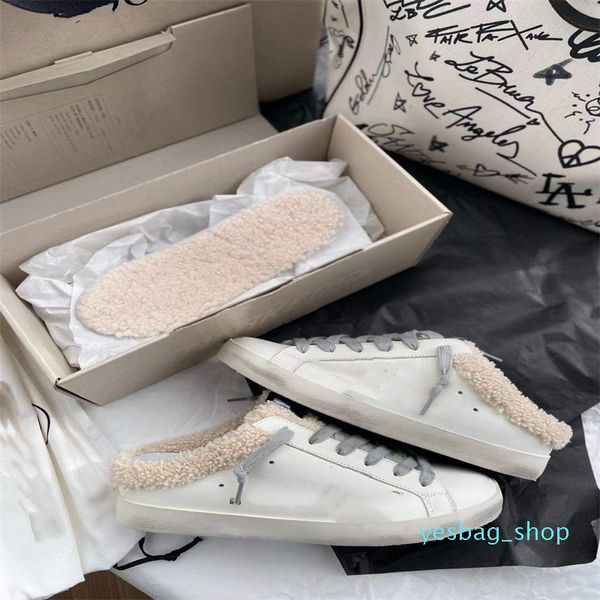 Designer Winter Style Couple Lamb Hair Scarpette sporche Semirimorchio Scarpe casual