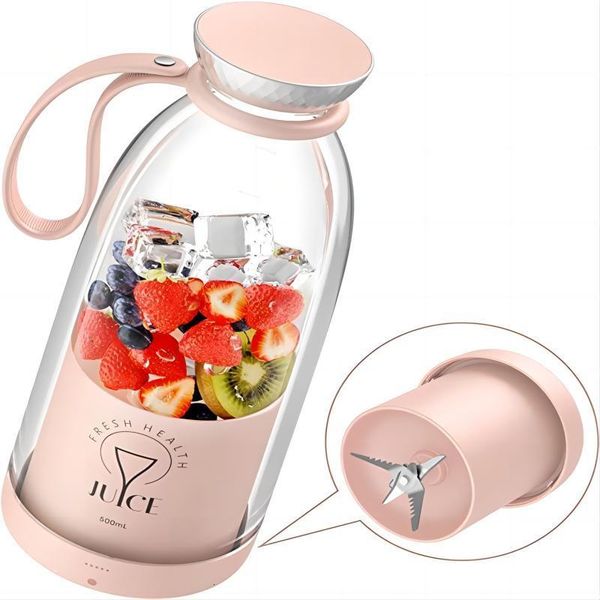 Frutas Vegetais Ferramentas Portable juicer Fresh Juice Bottle Blender Plus 500ml Wireless Mixers 6 Blades 2400mAh Food Milkshake Ice Crush Cup 230802