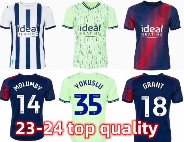 2023/24 West Bromwichs Albion camisas de futebol 23 24 homens crianças em casa GRANT SWIFT WALLACE YOKUSLU MOLUMBY DIKE Camisas de futebol Swift jersey top TAILÂNDIA QUALIDADE66