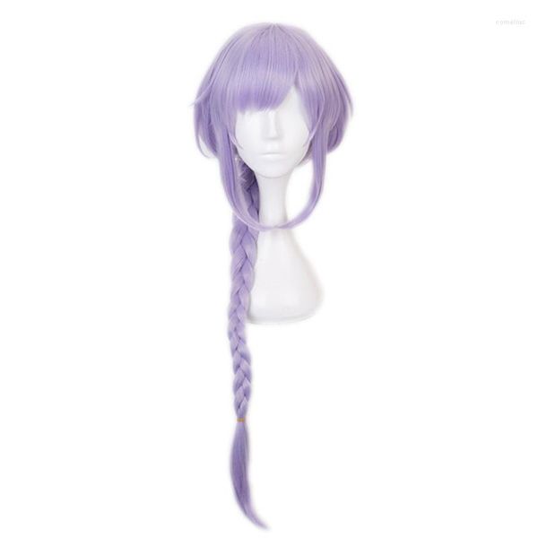 Аниме костюмы Genshin Impact Cosplay Wig Qiqi Long Long Purple Теплостойкость