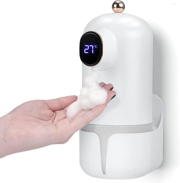 Dispensador de sabonete líquido automático para montagem na parede sem contato espumante 1800mAH sensor recarregável com visor