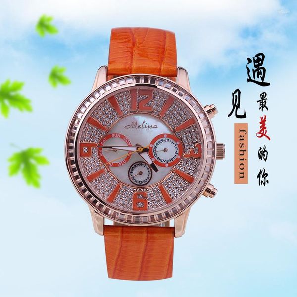 Orologi da polso 2023 Melissa Orologio casual alla moda con quadrante grande Cintura da donna con calendario multifunzione a sei pin da donna