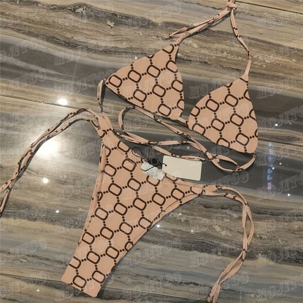 Mektup Basılı Bikini Banyo Setleri Kadın Tasarımcı Mayolar Seksi Yastıklı Bikinis Moda Sutyen Kılavuzları İç Çamaşırı Plaj Giyim