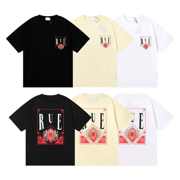 Nuova Summer Rhude T-Shirt Man Thirts Women Tees Skateboard Oversize Uomini T-Shirt Short Short Brand Mens T-Shirts Us Size S-XXL