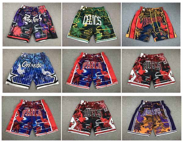 Chinesisches Jahr des Hasen-Basketball-Shorts, Hip-Pop-Laufhose mit Taschenreißverschluss, genäht, Größe S-XXL