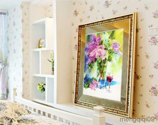 Çin tarzı ürünler leylak saten ipek şerit nakış el sanatları bitki çiçek diy el yapımı iğne işi duvar sanat dekor temini R230803