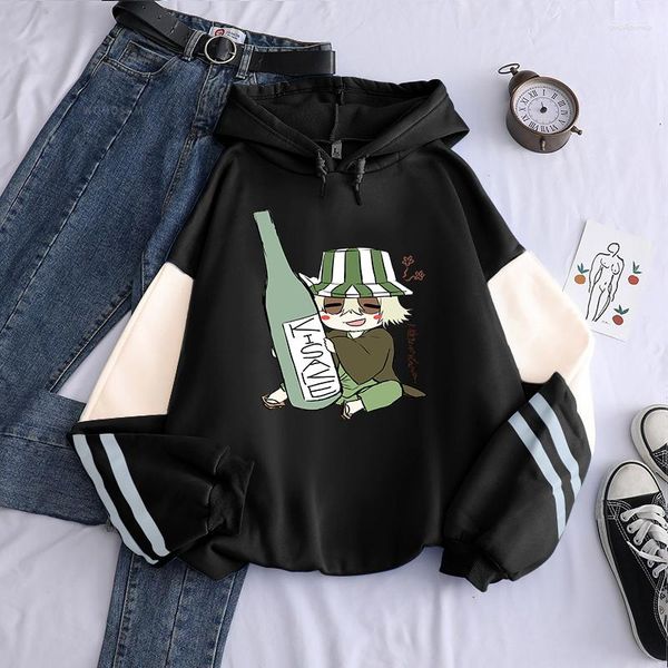 Erkek Hoodies Anime Bleach Komik Urahara Kisuke Harajuku Çocuklar Erkek Kız Kızlar Patchwork Kıyafetleri Kore Stil Kış Gevşek Sıcak Sweatshirt