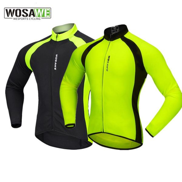 Camicie da ciclismo Top WOSAWE Maglie primaverili Uomo Bicicletta Abbigliamento sportivo Traspirante Ciclo Downhill MTB Riflettente Abbigliamento manica lunga Bici 230802