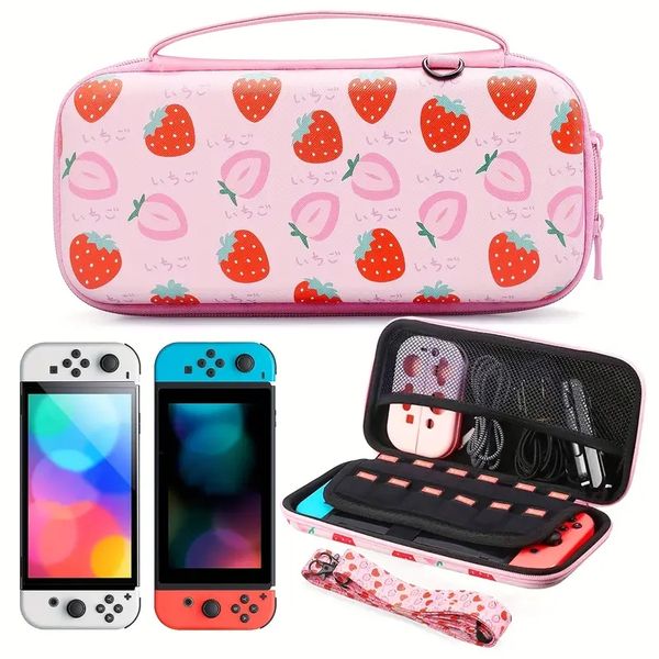 Custodia da viaggio portatile rigida per accessori Switch con custodia per giochi, custodia da trasporto carina per Nintendo Switch Switch Cover OLED