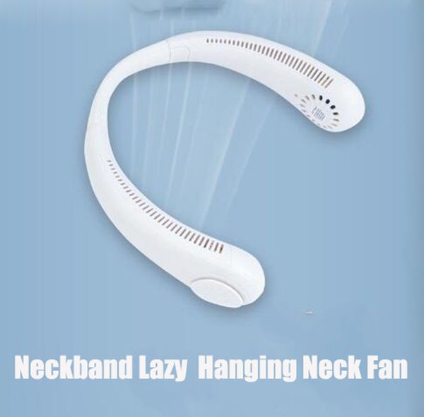 Подвесная шейная вентилятор Портативная шея с ленивая шея Бесплатная охлаждающая бесцветная USB Mini Fan