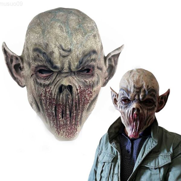 Máscaras de festa Horror Bloody Zombie Mouthless Monster Mask Cosplay Scary Vampire Masquerade Halloween Party Costume Props L230803