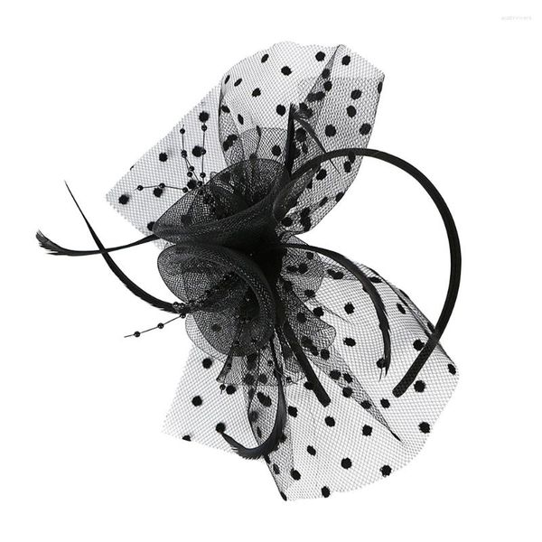 Bandane Cappello a fiori in pizzo Fascia per capelli da sposa Fascinator Cerchietti per capelli a rete Cappello vintage Copricapo da festa per capelli Stage Donna Carnevale