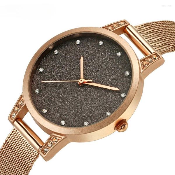 Orologi da polso Elegante orologio al quarzo da donna - movimento giapponese con cinturino in rete in acciaio inossidabile