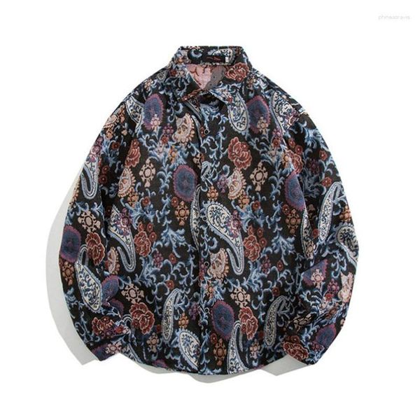 Мужские куртки Paisley рубашка Men Men осень шикарная верхняя одежда Bandana Harajuku в стиле уличной одежды для мужчины