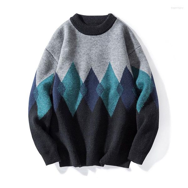 Männer Pullover Runde Kragen Gestrickte Pullover Herbst Winter Casual Harajuku Männer Frauen Streetwear 2023 Drucke Wolle Pullover Tops