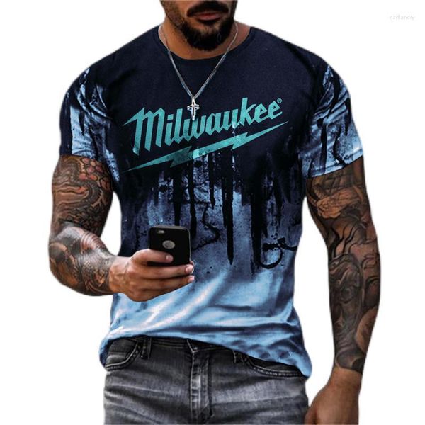 Herren-T-Shirts, Sommer, bequemes T-Shirt, kurzärmelig, Rundhalsausschnitt, 3D-Druck, supergroß, locker, schnell trocknend, modisch, Cas