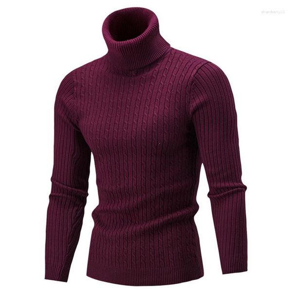 Maglioni da uomo 2023 Inverno Uomo Caldo maglione a collo alto Uomo dolcevita lavorato a maglia Mantieni il maglione casual lavorato a maglia di lana