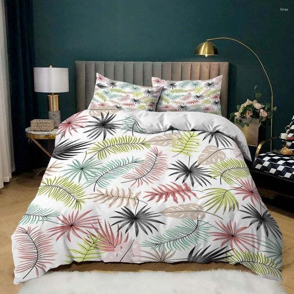 Bettwäsche-Sets, Pflanze, Tier, Blume, Steppdecke/Bettbezug, Kissenbezug, 3D, HD, Doppelbett, Doppelbett, Einzelbett, 3-teilig, Polyester-Tröster