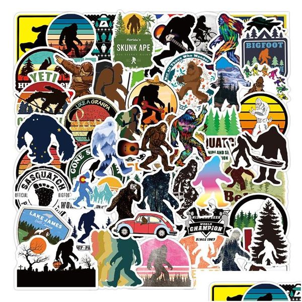 Adesivi per auto 50Pcs Bigfoot Impermeabile Pvc Graffiti Per Diy Lage Laptop Skateboard Moto Bicicletta W171 Drop Delivery Cellulari Moto Dh0J6