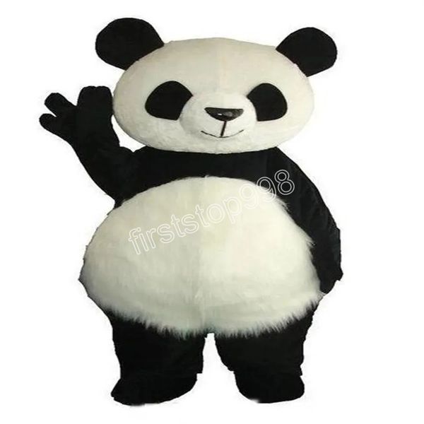 Costume della mascotte del panda gigante Simulazione delle prestazioni Personaggio a tema Anime dei cartoni animati Taglia per adulti Tuta da pubblicità per esterni di Natale