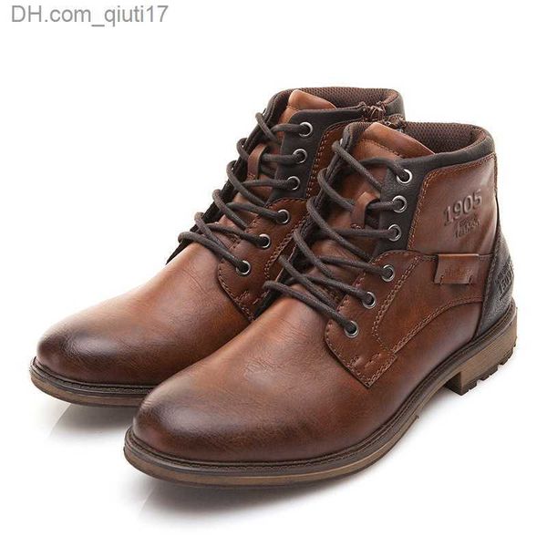 Stiefel Mode Retro Knöchel Leder Herrenstiefel High Top Seitlicher Reißverschluss Werkzeug Schwarz Braune Stiefel Klassische Outdoor-Wüstenstiefel Herbstschuhe Z230803