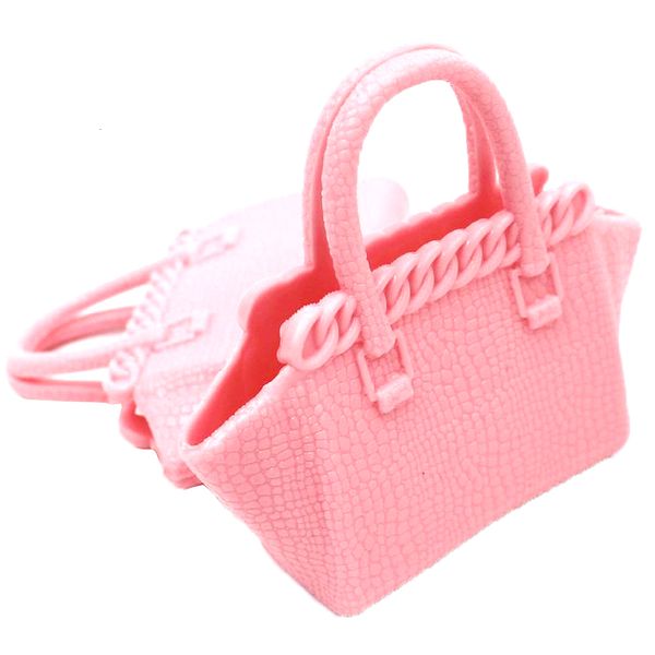 Akşam çantaları nk 2 pcsset pembe bebek moda el çantası bayan platics çanta 16 Barbie aksesuarları için alışveriş bebek oyuncak 9x 230802
