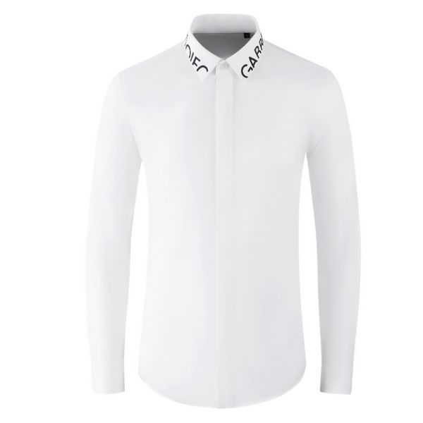 Minglu Brief Gedruckt Baumwolle männer Hemden Luxus Langarm Einfarbig Überzogene Taste Einfache Business Casual Mann Kleid Shirts