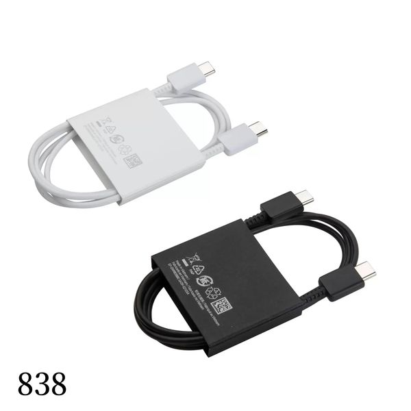 3A USB tipo C para cabos USB-C PD carregador de carregamento rápido cabo de fio para Samsung Galaxy S20 S21 S22 S23 Macbook Xiaomi tipo-C cabo USBC 838D