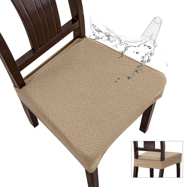 Capas de cadeira 4 6PCS capa de assento à prova d'água para sala de jantar cozinha el Stretch elástico respirável protetor de almofada 230802