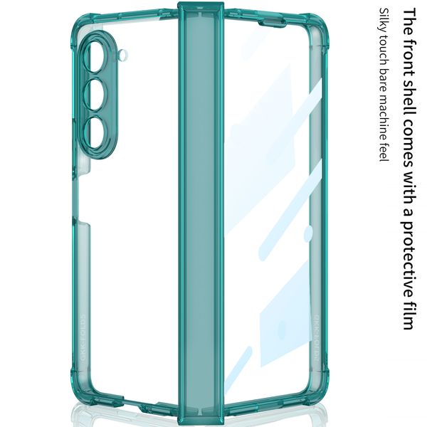 Air Bag Transparente para Samsung Galaxy Z Fold 5 Estojo Transparente com Dobradiça de Proteção Filme Capa de Tela