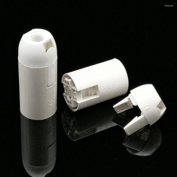 Suportes de lâmpada 5 peças de plástico suporte E14 durável redondo preto branco parafuso soquete