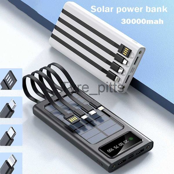 Carregadores sem fio 20000mah Banco de energia solar 2 portas USB Carregador de bateria externa portátil com lanterna para iPhone 14 xiaomi M Powerbank de carregamento x0803