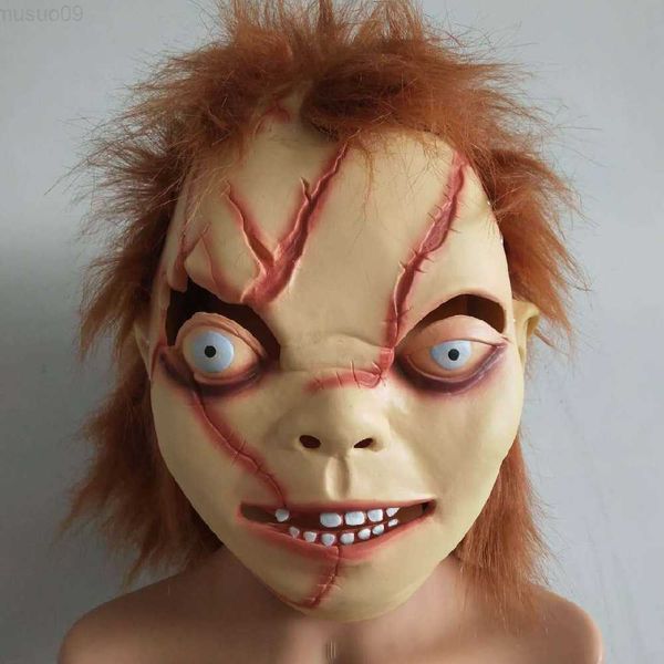 Party Masken Chucky Maske Cosplay Scary Mascara Halloween Terror Latex Maske Realistische Chucky Puppe Horror Masken L230803