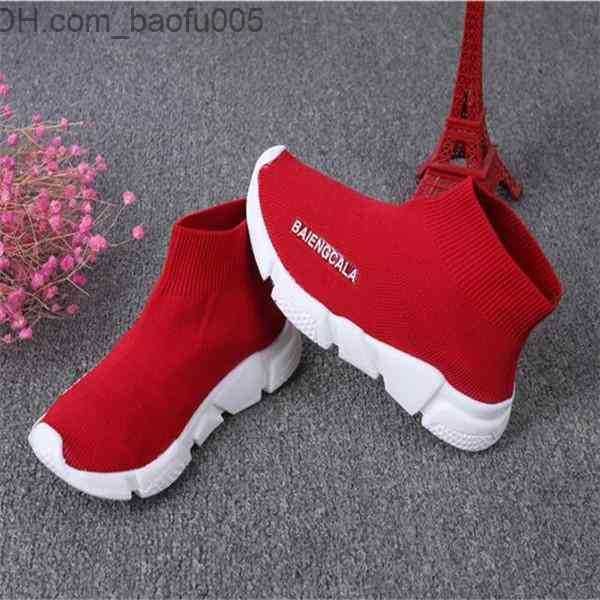 Athletische Outdoor Hot Fashion Stiefel für Kinder Speed Trainer Socke Schuhe Kleinkind Jungen Mädchen Jugend Socken Turnschuhe Schwarz Rot Kinder Designer Schuhe Z230804