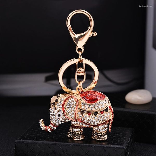 Chaveiros de metal elefante carro chaveiro strass porta-anel para mulheres meninas pingente jóias presente CH3591