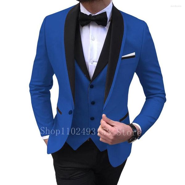 Abiti da uomo Tailor Made 3 pezzi Uomo Slim Fit Elegante Classico Formale Groomsmen Sposo Abito da sposa Giacca Gilet Pantaloni Costume Homme