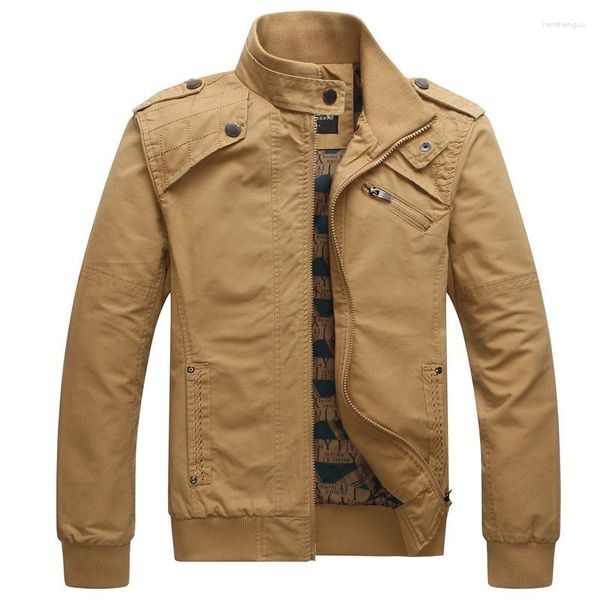 Giacche da uomo Uomo Cotone lavato e cappotti Casual Army Military Outdoor Top Outwear Uomo Primavera Autunno Tinta unita Slim Bomber Jacket