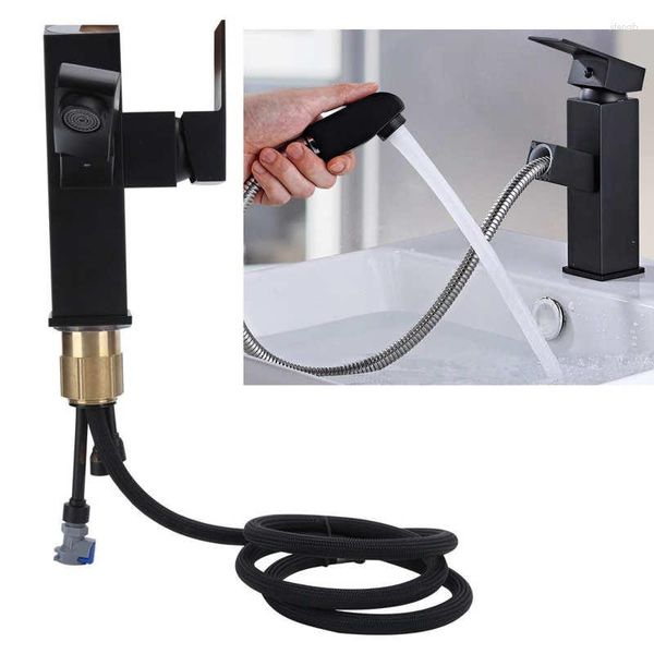 Rubinetti per lavabo da bagno G1/2 Rubinetto da cucina a scomparsa Set rubinetto dell'acqua con display della temperatura a LED Bacino per nero