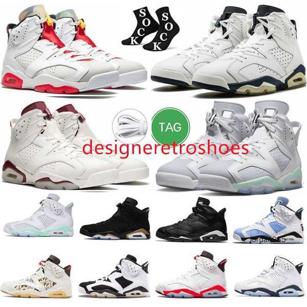 2024 Midnight Navy Mens Basketball Shoes 6 6s Georgetown Maroon British Khaki Black Infrared UNC White Red Oreo Electric Green Carmine Chrome Designer Tênis