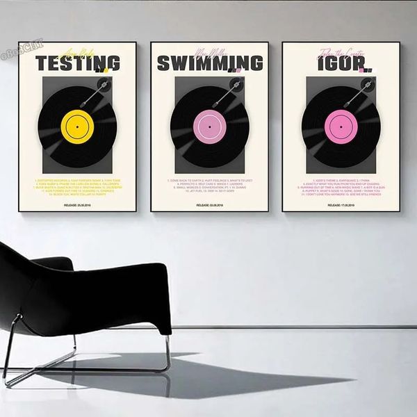 Tuval resim pop müzik albümü vinil minimalist posterler ve baskılar duvar sanatı resim hediyeleri arkadaş ev odası dekor yok w06