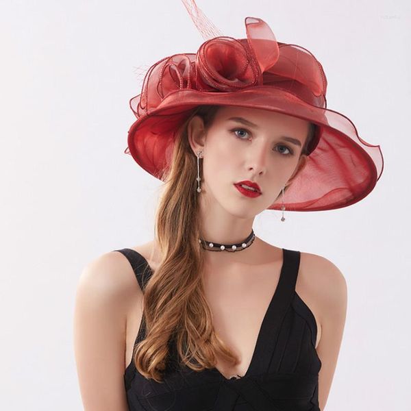 Chapéus de aba larga chapéu protetor solar de verão chapéu feminino flor proteção solar senhora versão coreana beiral dobrável praia cool viseira bonés H6553
